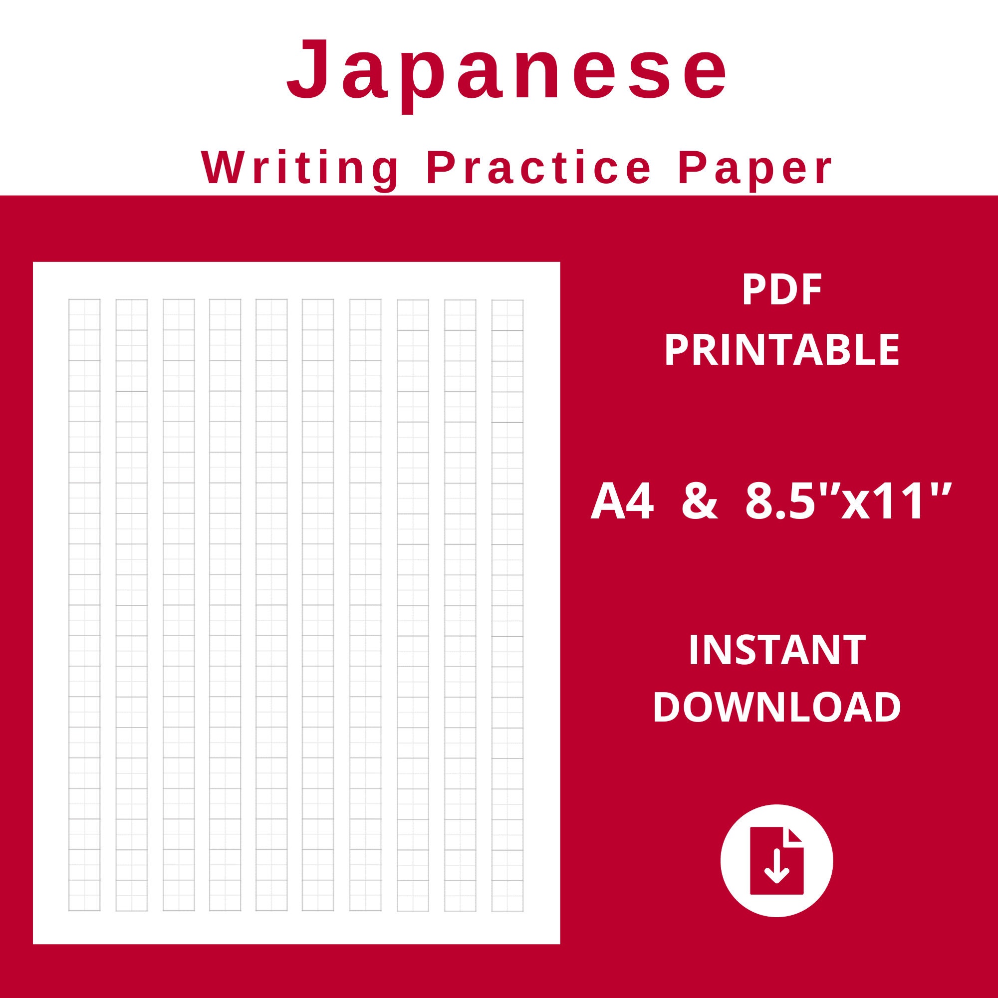 Japanese Writing Practice Book: Kawaii Sushi Anime Genkouyoushi