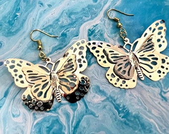 Butterfly Earrings / Butterfly Jewelry / Gold Earrings / Girly Earrings