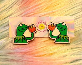Boucles d'oreilles Muppets / Bijoux Muppets / Boucles d'oreilles mèmes / Boucles d'oreilles en bois