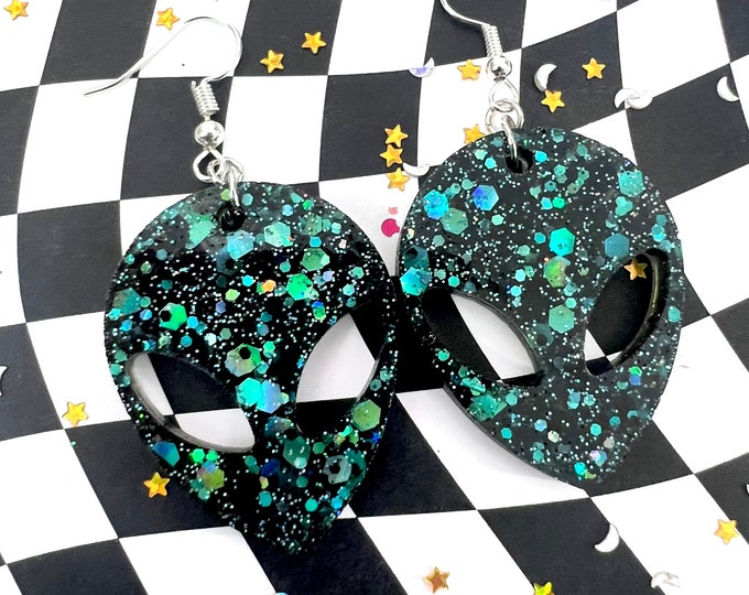 UFO Earrings / Alien Earrings / Galaxy Earrings / Extraterrestrial Earrings / Fun Earrings