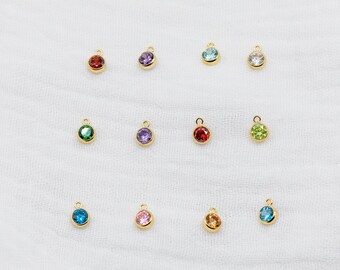 4mm Gold Filled Birthstone Charm