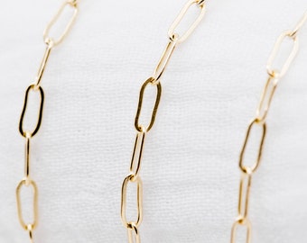 Large Gold Filled Paperclip Chain 2.98mm x 7.49mm