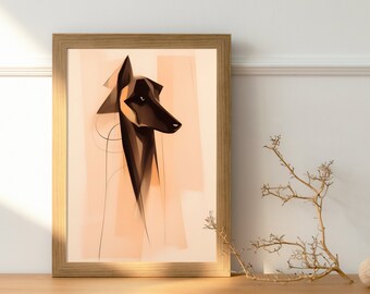 Póster Premium de Framex | perro | Mural sala de estar | Perro abstracto