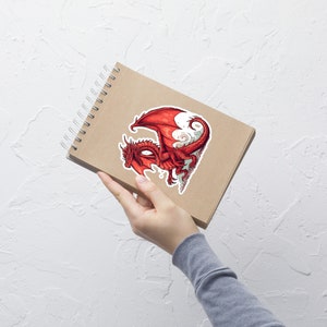 Inferno Fury: Angstaanjagende Rode Draak Sticker