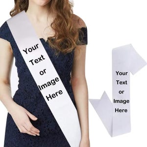 Custom Satin Sash | Personalized Part Sash for Wedding Birtday and more..
