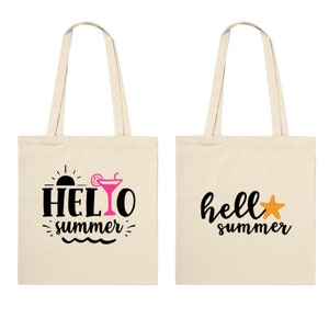 Canvas Hallo zomer Tote | Herbruikbare boodschappentas