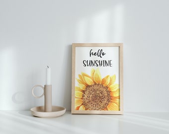 Hello Sunshine ひまわりのアートワーク キャンバスプリント