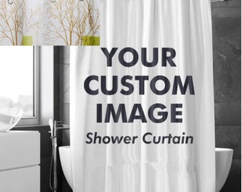 Rideau de douche personnalisé avec impression photo/design | Rideau de douche personnalisé