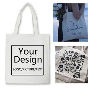 Custom Canvas Tote Bag: Personalized Shopping Beach Bag