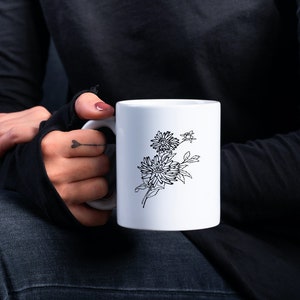 Drawing Flower White Mug