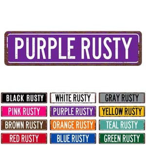 Personalized Rusty Street Sign | Custom Vintage Metal Sign