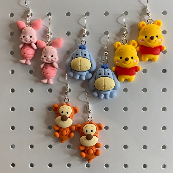 Winnie the pooh and friends earrings|winnie the pooh,winnie the pooh baby shower,jewelry,earrings,winnie the pooh jewelry