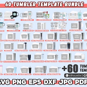 Mega Tumbler Template Svg, 60 Tumbler Wrap, Tumbler Sublimation, Skinny Tumbler, Hogg Tumbler, Tumbler Wrapper, Svg For Cricut, Dijital File