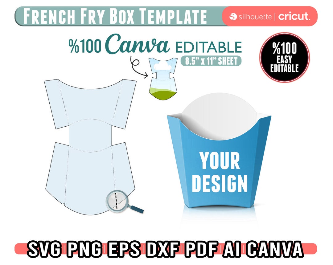 French Fry Box Template Svg French Fry Packaging Template Snack Box French Fry Box Template Svg French Fry Packaging Template Snack Box
