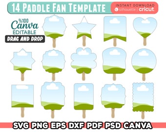 Fan Template Svg,  Church Fan Template, Fan Template Canva, Wedding Fan Template, Birthday Fan, Heart Fan Template, Svg For Cricut
