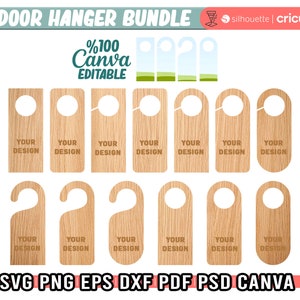 Door Hanger Template Svg, Editable Door Hanger Svg, Hotel Door Tag Template, Svg For Cricut, Cut Files, Canva, DXF, Instant Download