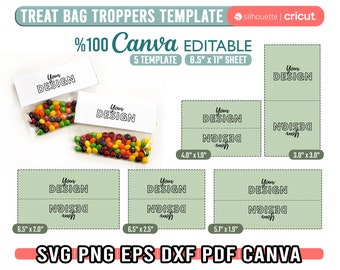 Treat Bag Troppers Template Svg, Treat Bag Tropper Canva, Modèle de pack de bonbons, Étiquette de sac Tropper, Cadeaux d’anniversaire, Modèle de faveur, Cricut