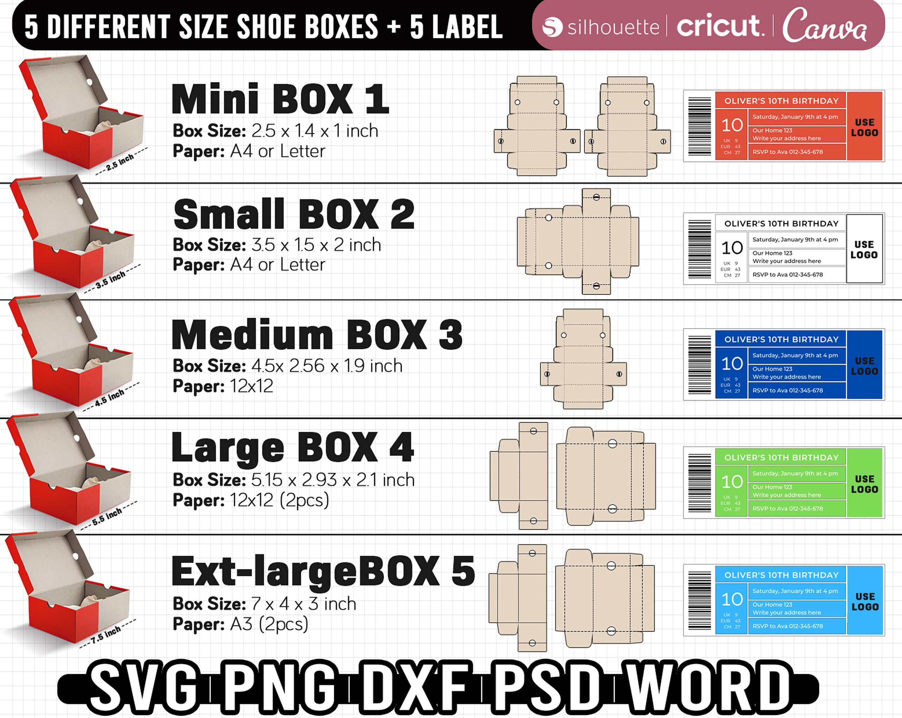 Shoe Box Template Shoe Box Svg Sneaker Box Template Shoe Etsy Australia