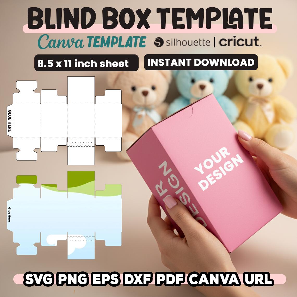 2 Size Blind Box Template, Giveaway Box Template, Gift Box Svg, Treat ...