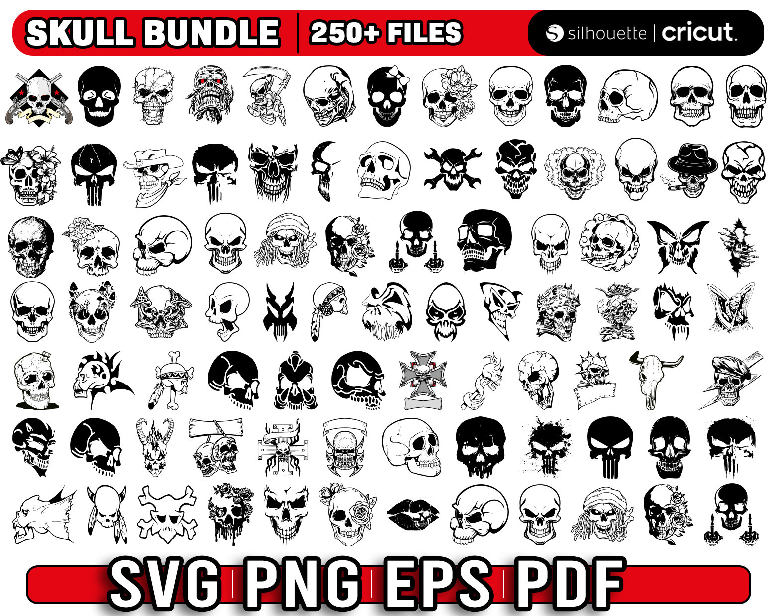 White Black Skull ORACAL Printed 651 Permanent 12 X 48 Inch Adhesive-sticky  Vinyl Sheet for Cricut Silhouette and More 