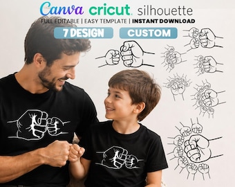 Fist Bump Svg, Father's Day Fist Bump Png, Set, Customized Name, Dad Fist, T Shirt Hands, Fist Bump With Dad, Instant Download