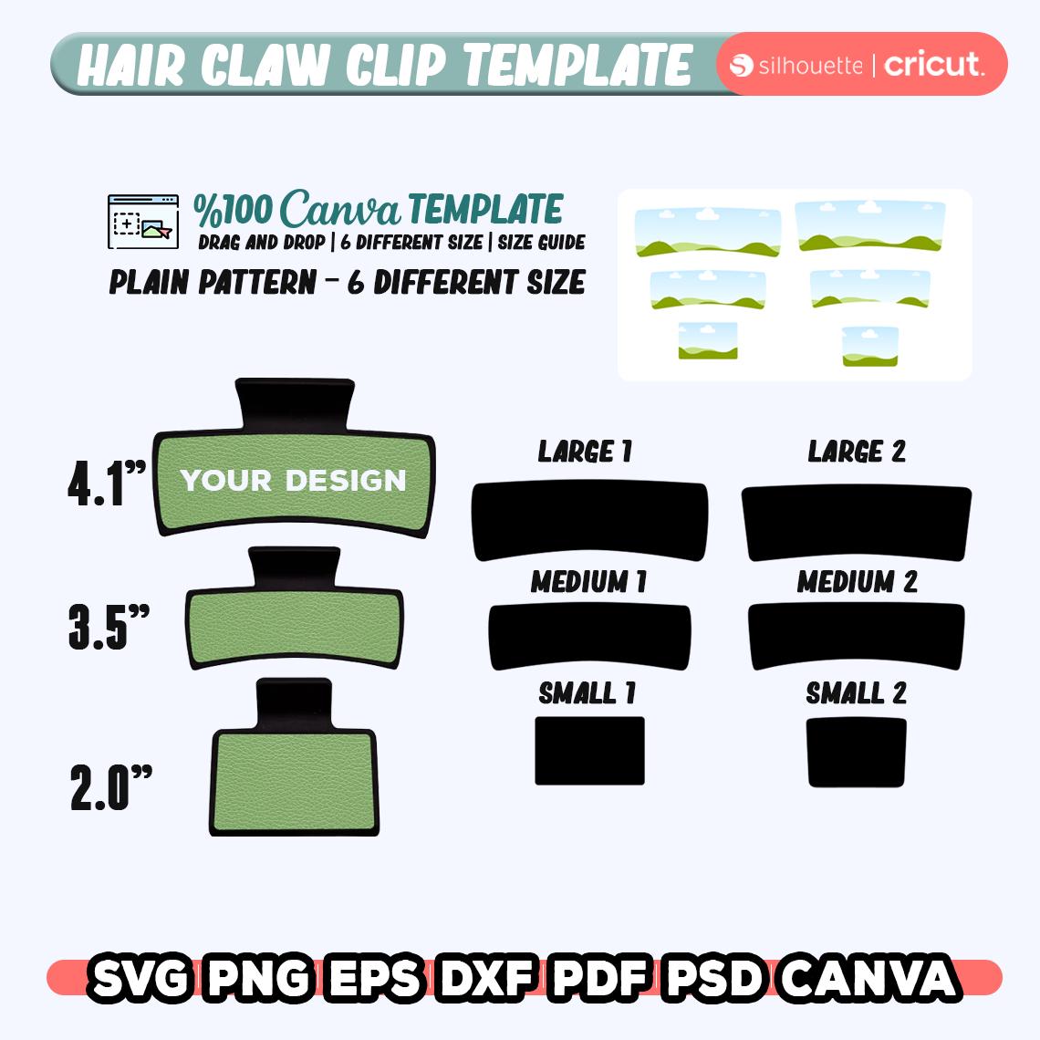 Hair clip template - etsy