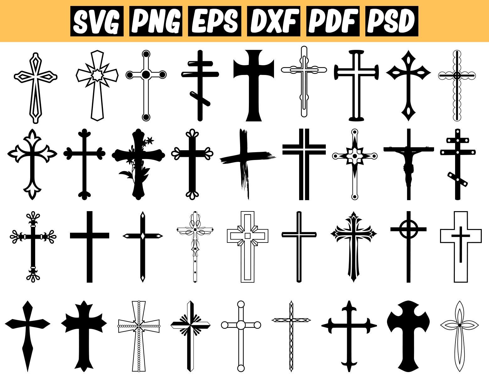 350+ Cross Svg Bundle, Christian Svg, Cross Laser Cut, Cross Vector ...
