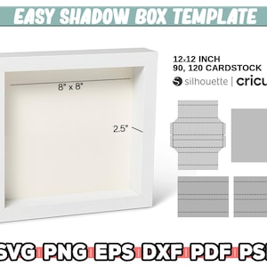 Cadre 3D, modèle de boîte d'ombre, boîte d'ombre de Cricut, boîte d'ombre carrée, modèle de boîte à lumière, tutoriel vidéo, téléchargement immédiat