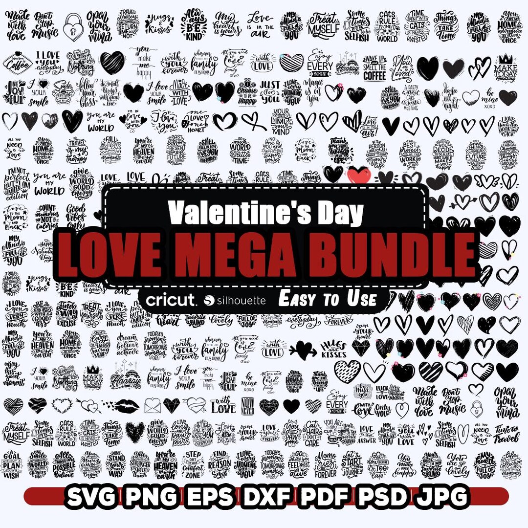 Valentine's Day SVG Bundle, Love Svg, Valentines Day Cricut Design ...
