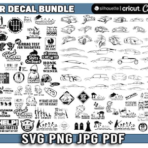 Car decal svg, car svg, car stickers svg, funny car decals svg bundle, svg for cricut, car decal png, Instant Download