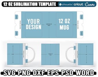 12oz mug template, 12 oz mug wrap sublimation template, coffee mug template, 12 oz mug sublimation, Instant Download