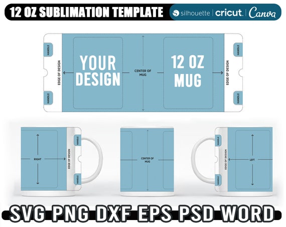 12oz mug template, 12 oz mug wrap sublimation template, coffee mug template, 12 oz mug sublimation, Instant Download