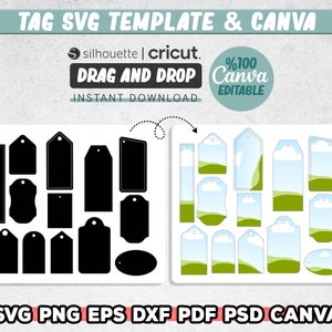 Etiqueta Svg, Formas Svg Canva Editable, Svg para Cricut, Etiquetas de regalo, Etiquetas de precio Svg, Descarga instantánea, Archivos digitales, Descarga instantánea imagen 1