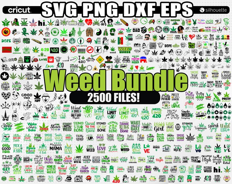 Mega Weed Svg, Cannabis Svg, Marijuanna Svg For Cricut, Pot Leaf, Weed Quote, Sublimation Files, Smokings Svg Bundle, Instant Download image 1