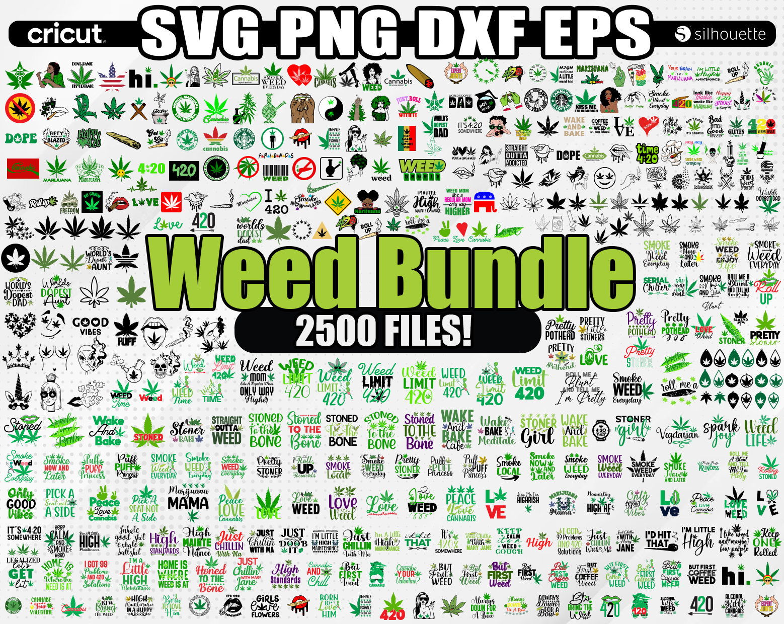 Mega Weed Svg, Cannabis Svg, Marijuanna Svg For Cricut, Pot Leaf, Weed Quote, Sublimation Files, Smokings Svg Bundle, Instant Download