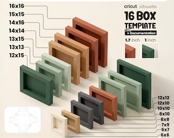 Shadow Box Template Bundle, 15 Shadow Box Frame, 3D Frame Box Svg, Shadow Paper, Svg for Cricut, Instant Download, Laser Cut, Digital Files