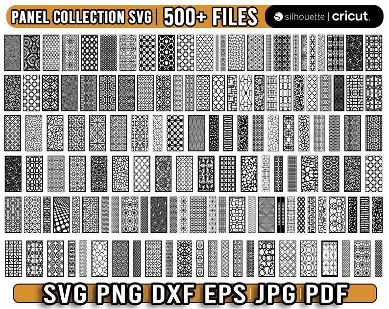 Laser cut panels svg, panel collection, laser cut files, geometric panel svg, lightburn laser cut panel files, Instant Download image 1