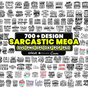 Könnte beinhalten: Eine Sammlung von über 700 sarkastischen Zitaten und Sprüchen in schwarzer Schrift auf weißem Hintergrund. Der Text enthält Sätze wie "Ich bin ein Wildfang", "Vorsicht: Ich habe keinen Filter" und "Beschäftigt mit nichts tun".