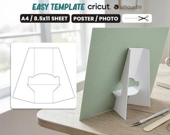 Photo Easel Template, Photo / Postar Stand Template, Easel Display Template Svg, Frame Easel, Png, Dxf, Cricut, Silhouette, Digital