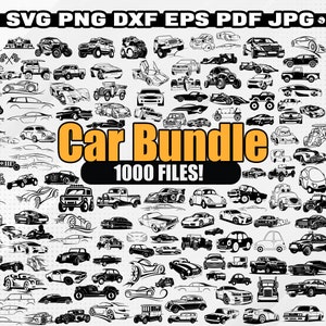 Car Svg Bundle, Retro Car Silhouette Svg, Sports Car Svg, Classic Car Vector, Clipart - Stickers Files, Laser Cut Files, Svg For Cricut