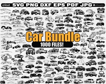 Auto-Svg-Bundle, Retro-Auto-Silhouette-Svg, Sportwagen-Svg, Oldtimer-Vektorgrafik, Clipart - Aufkleberdateien, Laser-Schnittdateien, Clipart für Cricut