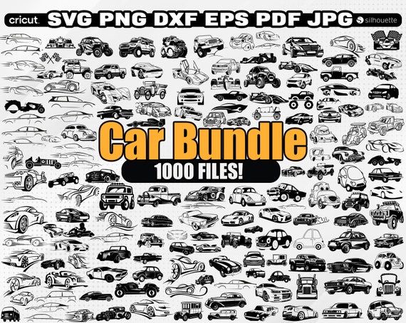 Car Svg Bundle, Retro Car Silhouette Svg, Sports Car Svg, Classic Car Vector, Clipart - Stickers Files, Laser Cut Files, Svg For Cricut