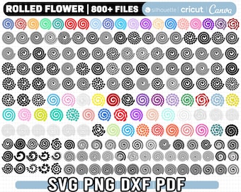 Rolled Flower Svg, 3D flower svg, Paper flower svg, flower roll svg, rolled flowers cut files, svg for cricut, Roller Flower Template