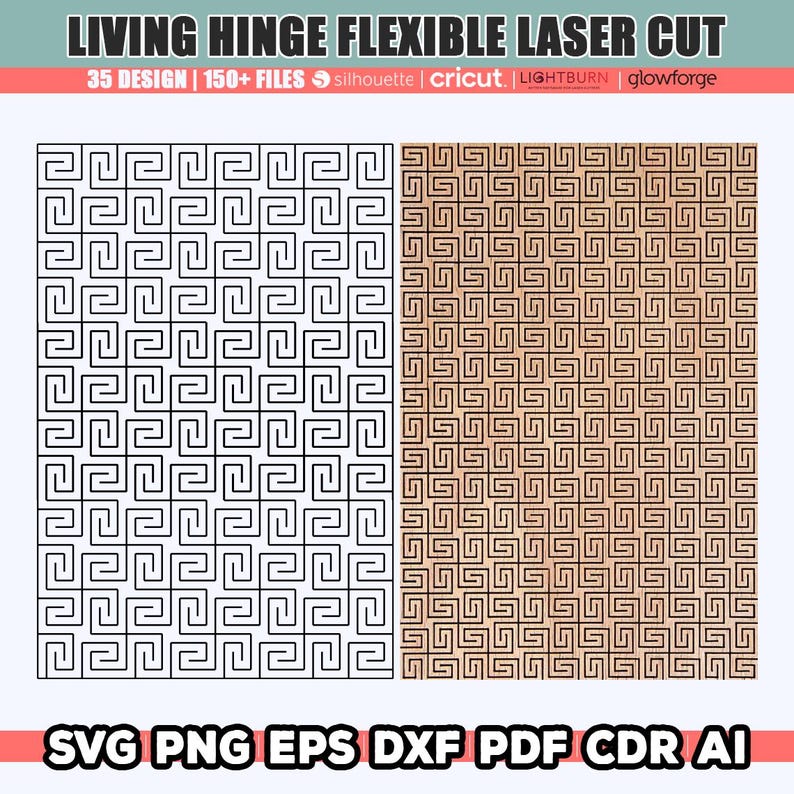 Flexible Laser Cut Files, Living Hinge Laser Cut, Flexible Pattern Svg ...