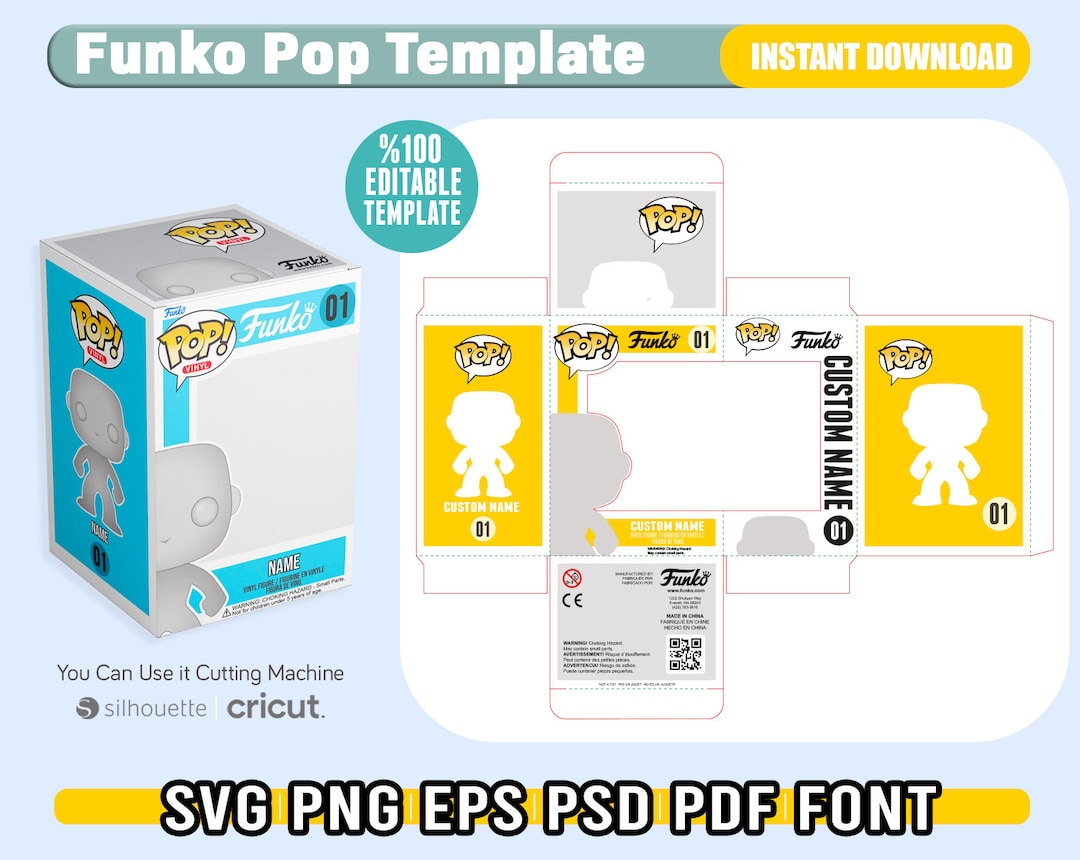 Funko POP Box Template Svg Funko Box Vector Funko Box Editable Funko Funko POP Box Template Svg Funko Box Vector Funko Box Editable Funko