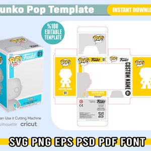 Funko POP Box Template Svg, Funko Box Vector, Funko Box Editable, Funko Display, DIY, Instant Download