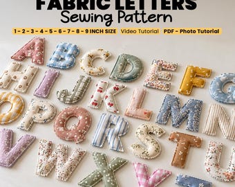 Puffy Fabric Letter Sewing Pattern, 2-10 Inch Printable Alphabet Templates PDF, Puffy Letters Numbers Symbols, Bubble Letters, Name Banner
