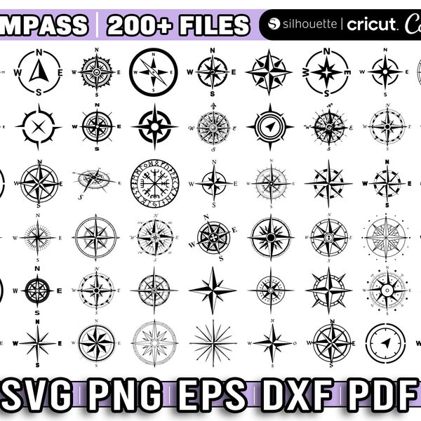 compass svg, compass rose svg bundle, compass dxf, kompass svg, nautical svg, Svg for cricut, Laset Cut Files, Instant Download