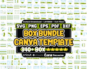 300+ Box Template Bundle, Canva Favor Gift Box, Box Svg For Cricut, Canva & Cricut Projects, Cut Files, Digital Files, Instant Download