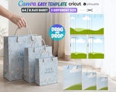 Paper Gift Bag Template, Editable Canva Gift Bag, 3 Size Printable Bag Template, Small - Medium - Large Packaging Template, Instant Download